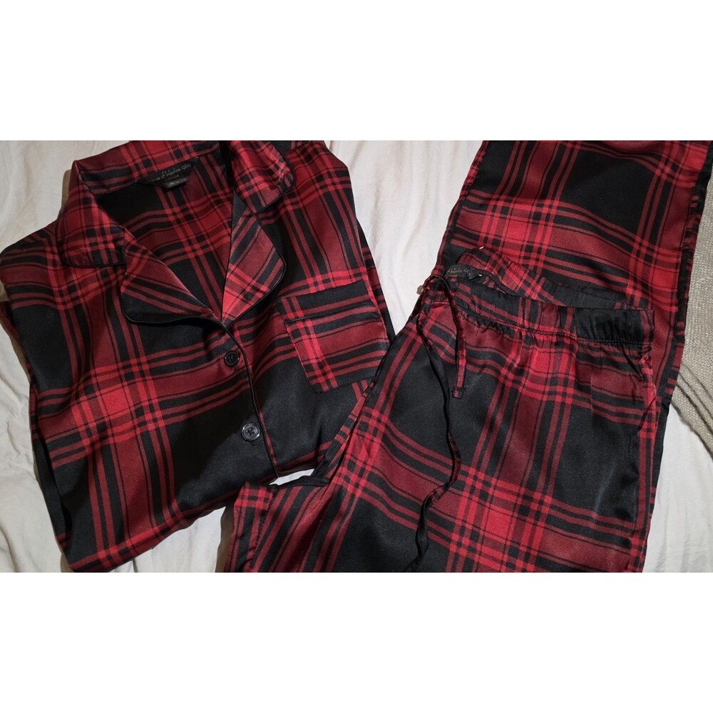 Women's  Red And Black Sleepwear Set Size Medium